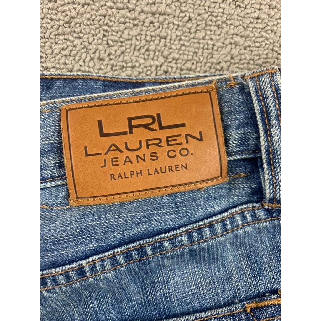 LRL Lauren Jeans Co Women 6 Light Wash Relaxed Boyfriend Jeans Cuffed Denim