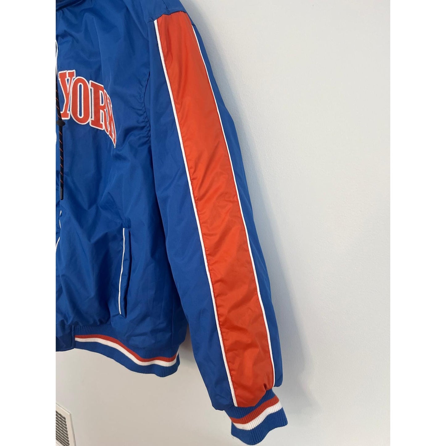 Spire New York Puffer Jacket Men M Blue Hooded Winter Zip Up Insulated