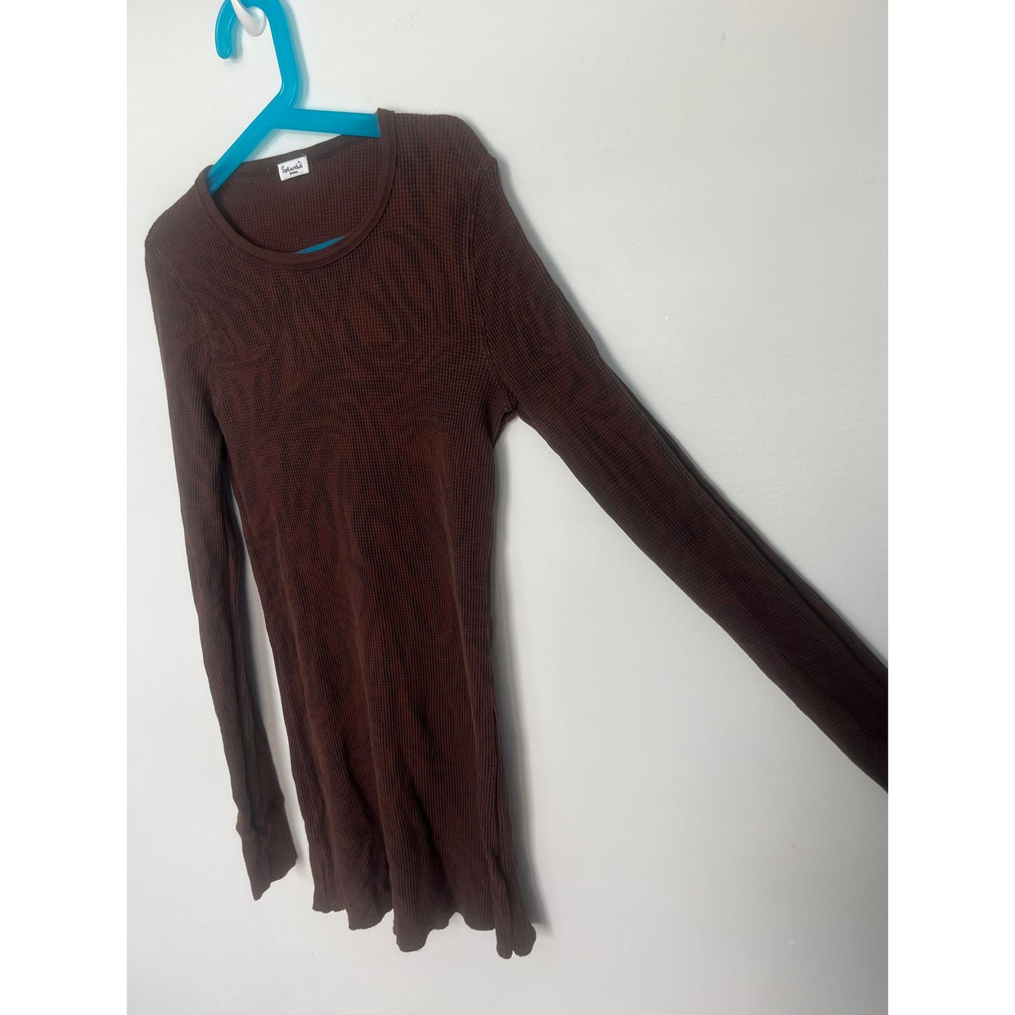 Splendid Thermal Long Sleeve Top Women Small Brown Waffle Knit Basic Layer
