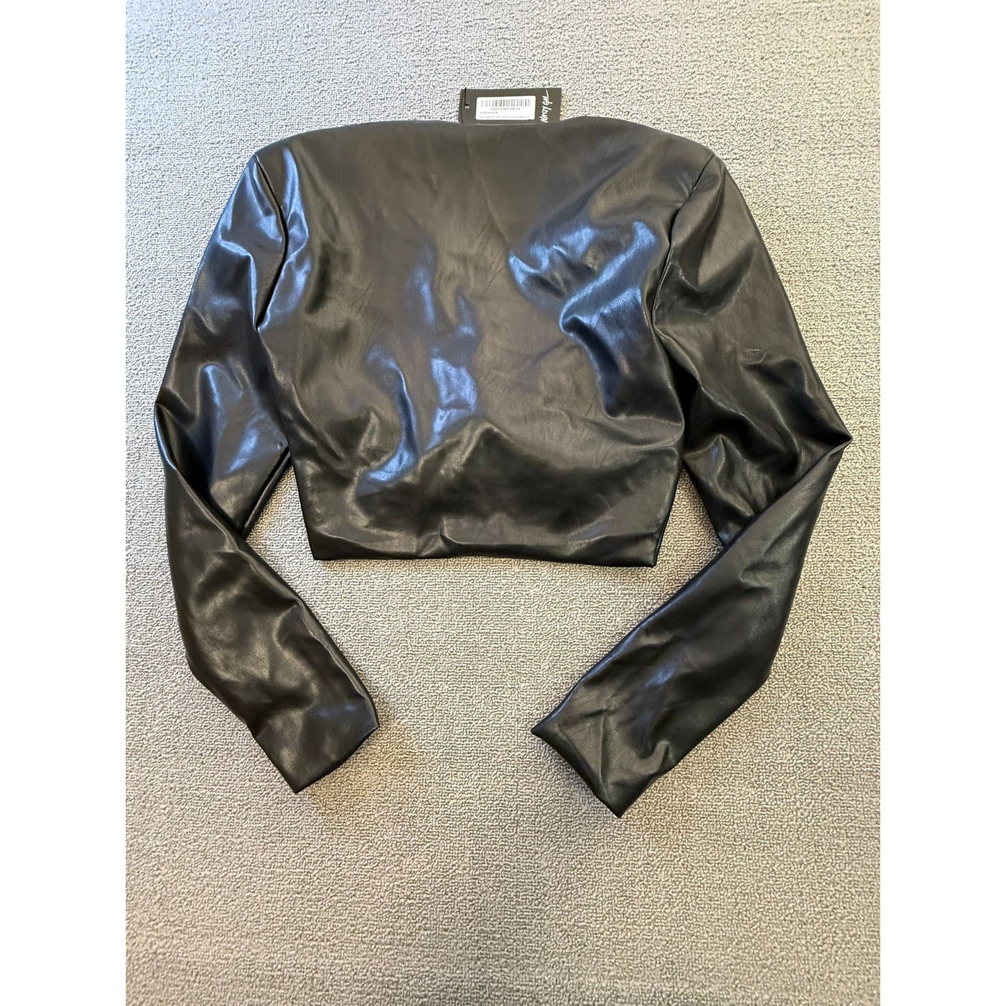 Nasty Gal Collection Womens US 6 Faux Leather Twist Front Crop Top