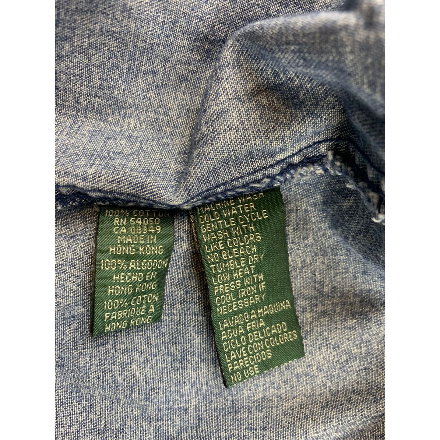 Vintage Lauren Jeans Co Ralph Women's Denim Peacoat Size Medium Made Hong Kong