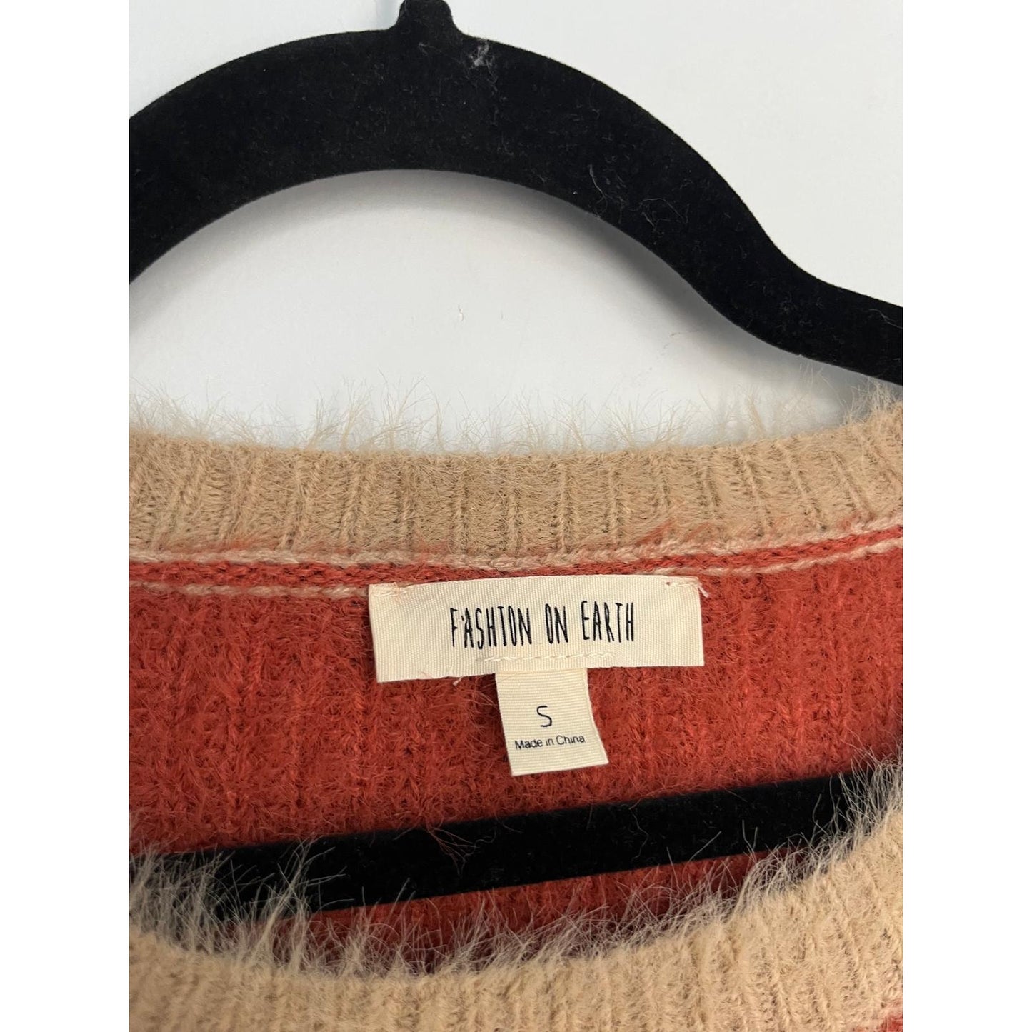 Fashion On Earth Striped Fuzzy Sweater Women S Multicolor Soft Knit Pullover