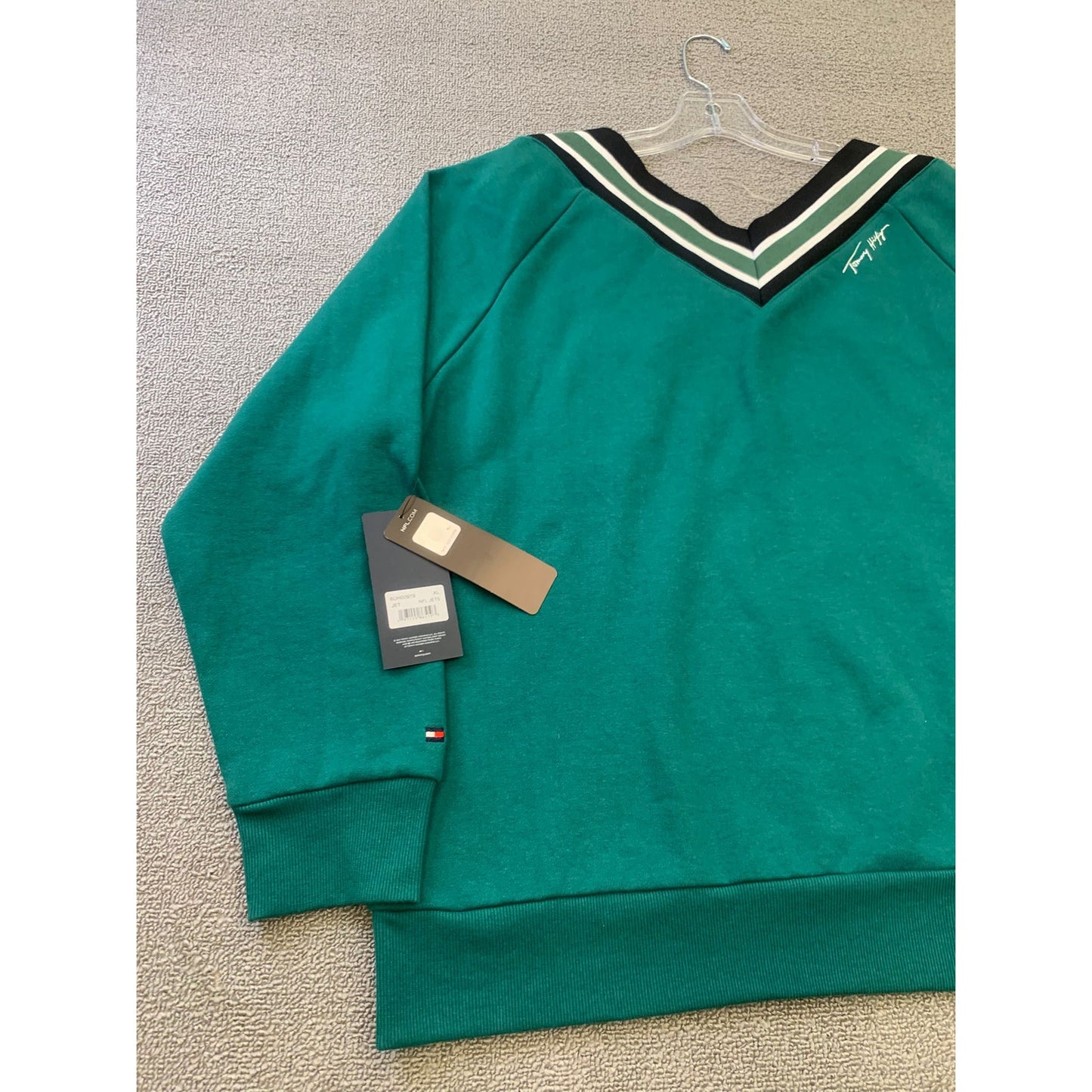 Tommy Hilfiger Women's XL Green Jets NFL Sweatshirt Pullover New With Tags