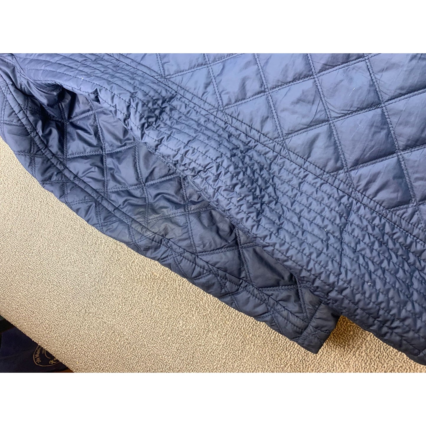 Andrew Marc New York Womens Large Blue Down Quilted Puffer Coat