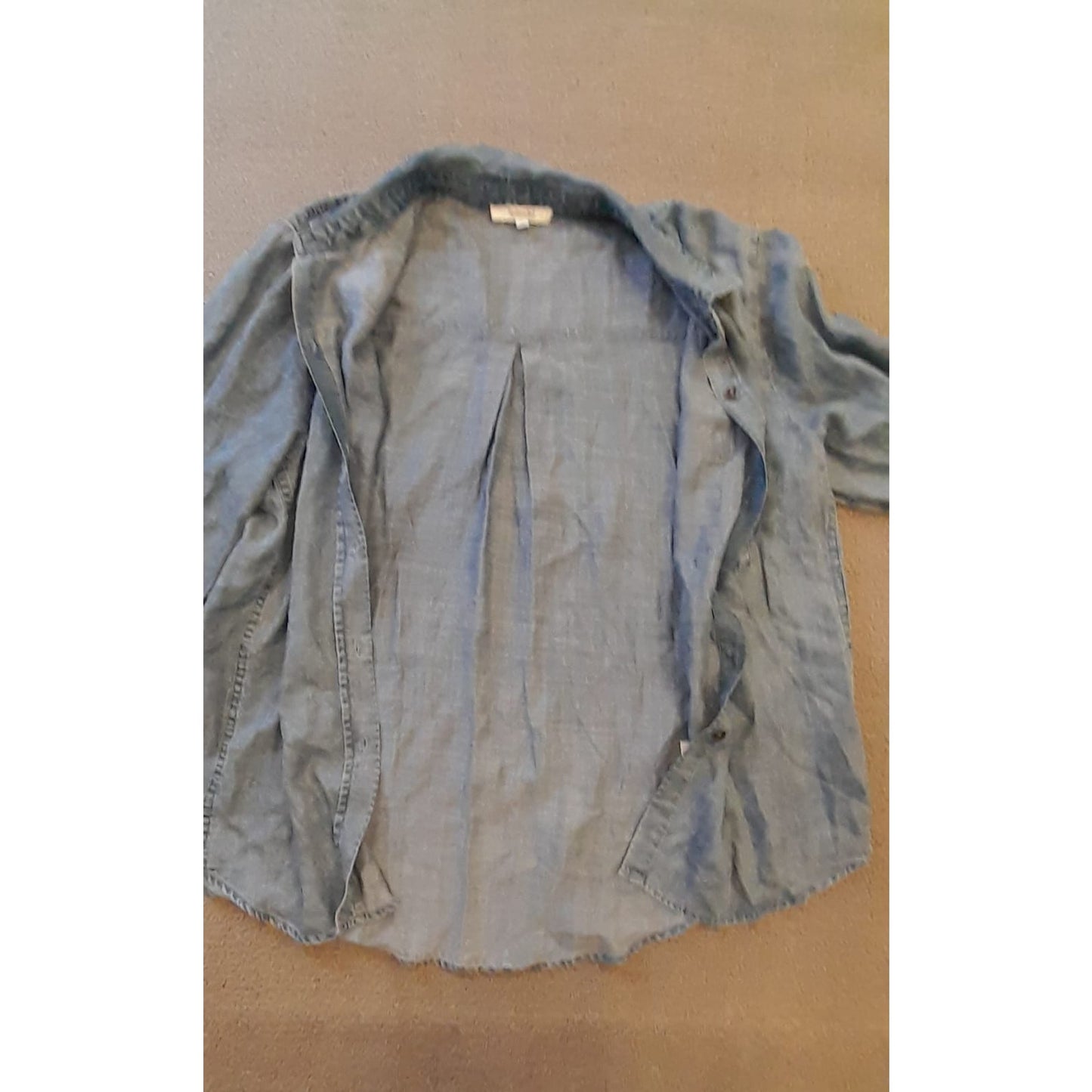 Splendid Collection Womens Small Denim Long Sleeve Polo Shirt
