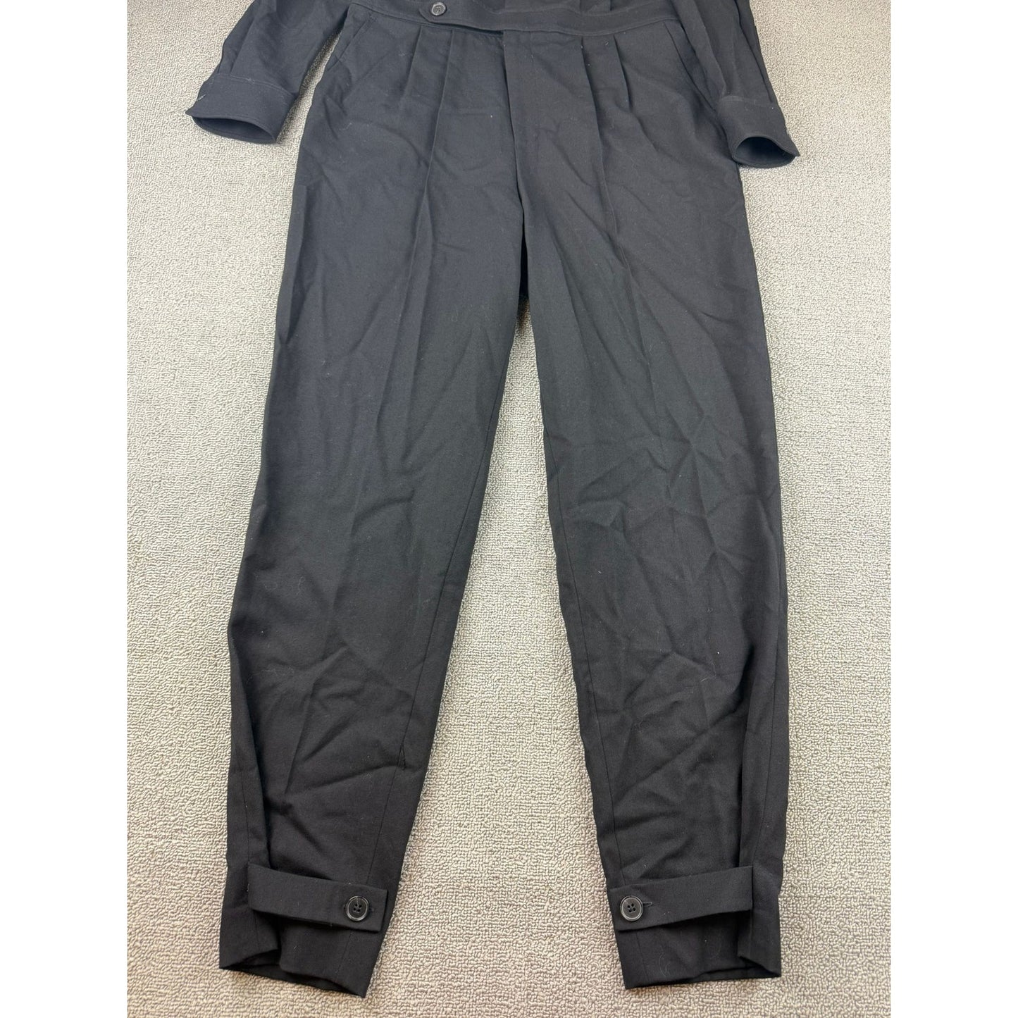 Polo Ralph Lauren Women 8 Black Long Sleeve Jumpsuit Pockets And Buttons 2010's