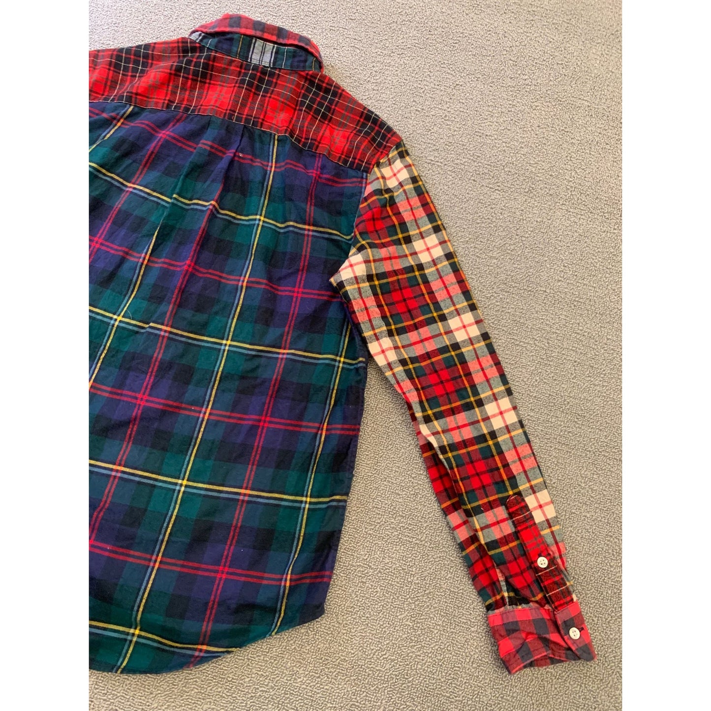 Ralph Lauren Youth XL 18 20 Multi-Color Patchwork Plaid Button Down Shirt