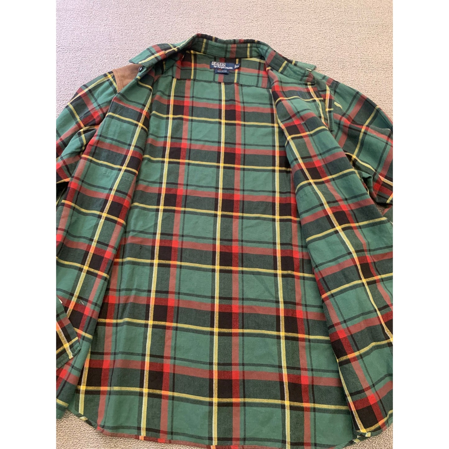 Polo By Ralph Lauren Men's XL Green Plaid Long Sleeve Flannel Shirt
