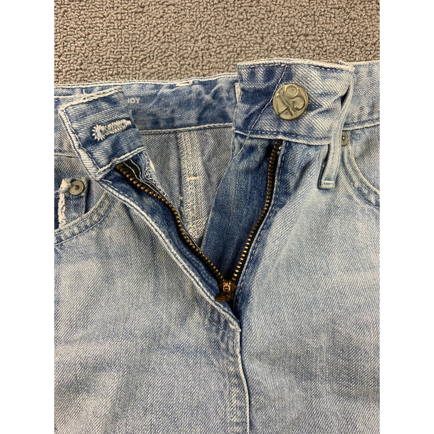 Ag-Ed Denim Women's 24 Light Blue Raw Frayed Hem Mini Skirt Casual Summer!