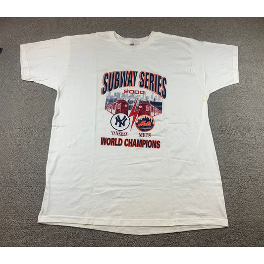 Subway Series 2000 Yankees Mets World Champions Vintage Men's XL T-Shirt MLB