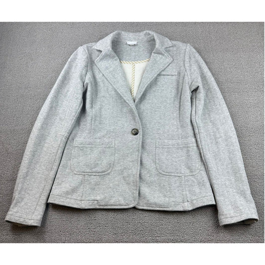 Ecru Women Small Gray Knit Blazer Light Weight Minimalist