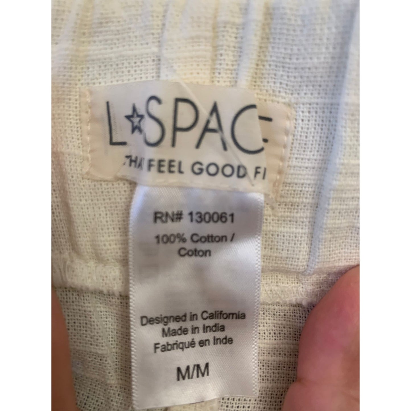 L SPACE Female Medium White Cotton Havana Pants Light Summer
