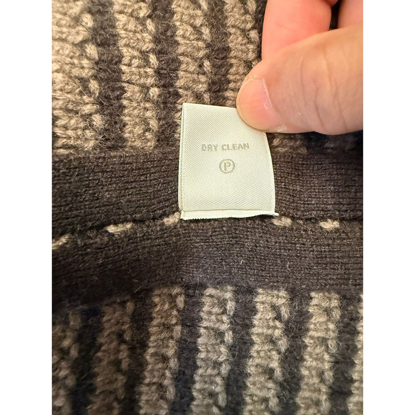 Raffi Cashmere M/L Brown Striped Knit Cape Poncho Toggle 100% Cashmere