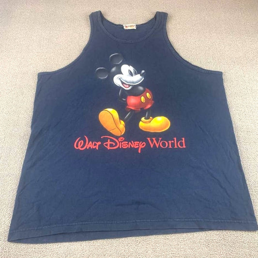 Vintage Walt Disney World Men's Size XXL Blue Mickey Mouse Graphic Tank Top