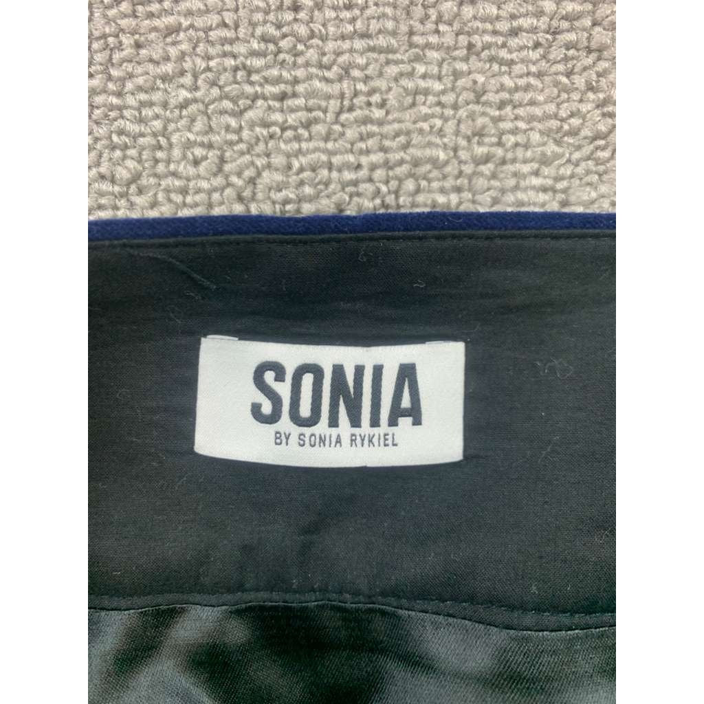 Sonia by Sonia Rykiel Womens Size 44 Blue Velvet A Line Mini Skirt Patch Pockets
