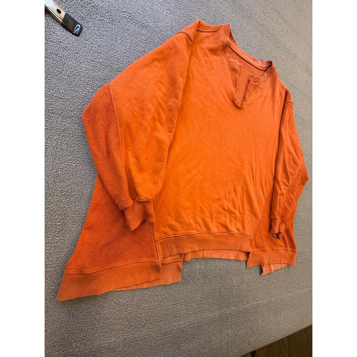 We The Free Women's Size Small Orange Pullover Sweater Baggy Over Size