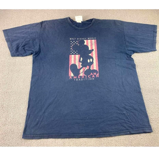Vinatge Walt Disney Mickey Mouse Men's Size XL Navy Blue World Graphic T Shirt