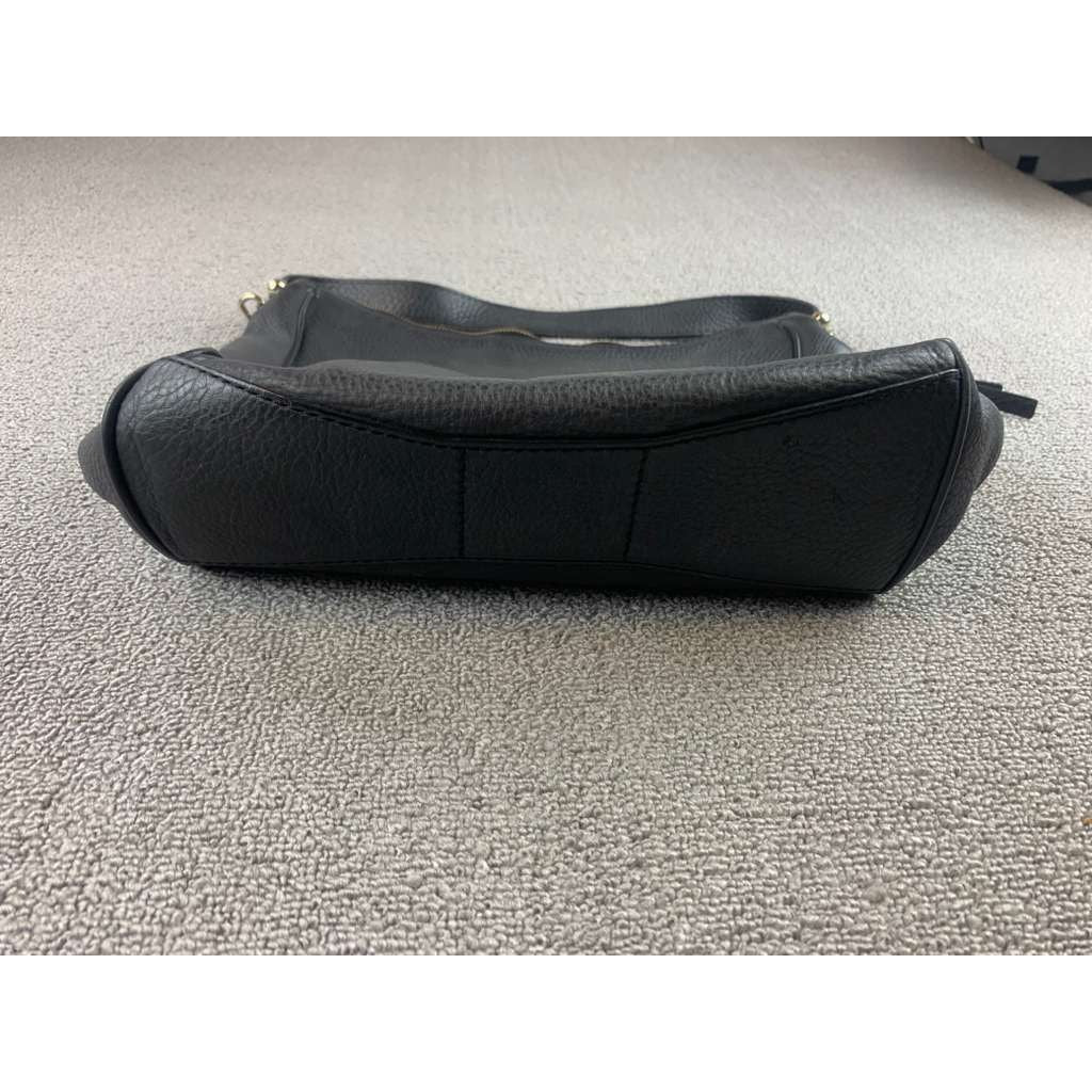 Kate Spade New York Shoulder Hobo Bag Women Black Cow Leather Pebbled Logo