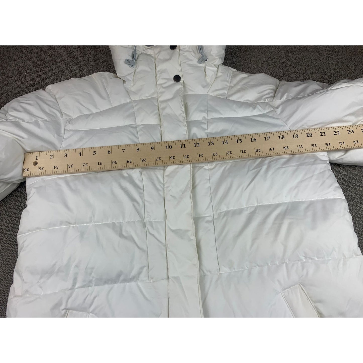 Columbia Women Medium White Puffer Jacket Hooded Down Coat