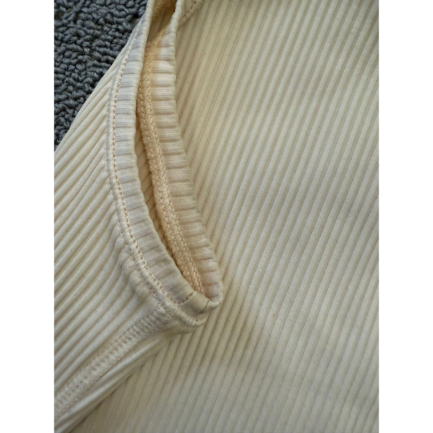 Theory Women's Small Petite Cream White Ribbed Tank Top Samek Belsay Sleeveless