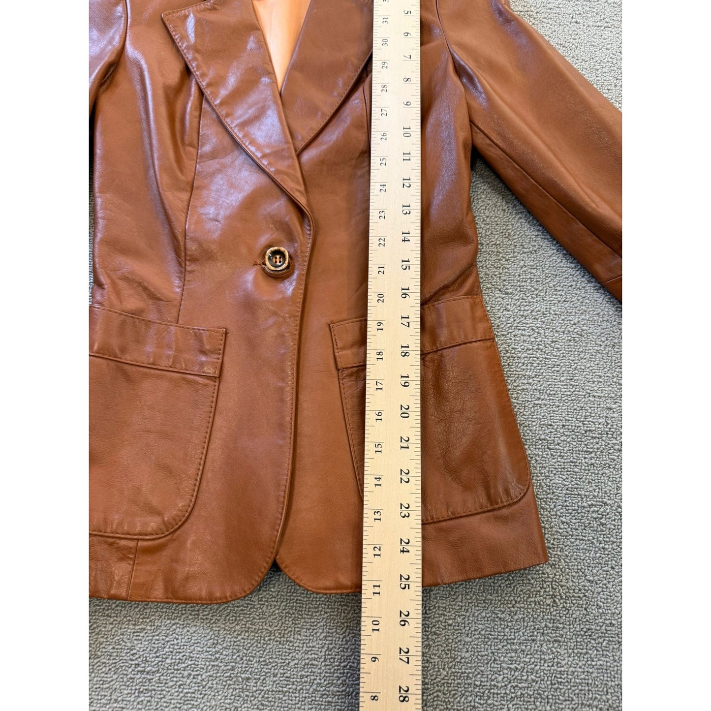 Vintage Charley's Women's Leather Blazer Jacket Made in Canada