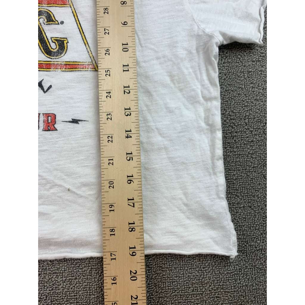 Original Retro Brand T Shirt Women M White AC DC 1976 Tour Print Short Sleeve