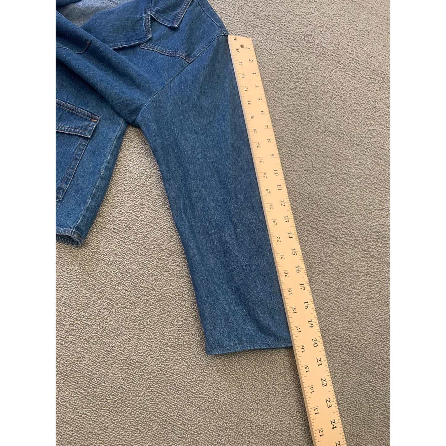 Denim & Co. Women's Small Blue Jean Blazer Jacket