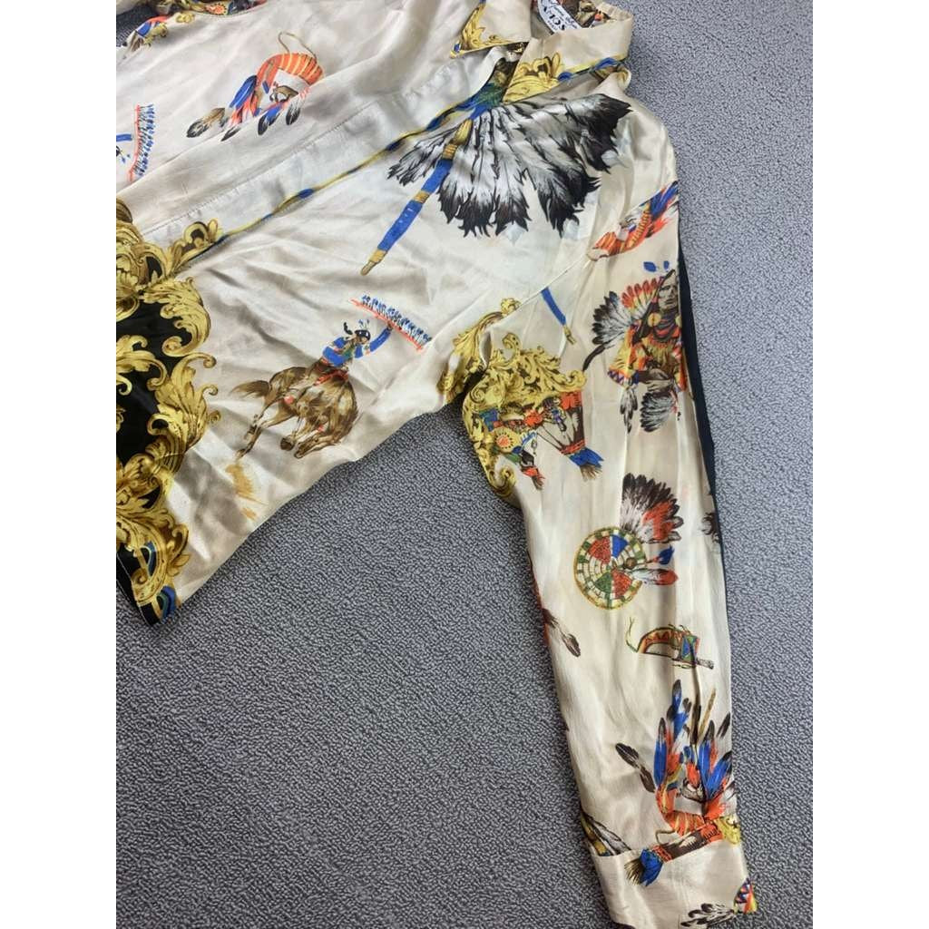 VTG Marina Sitbon Kamosho Blouse Womens Silk Viscose Baroque Pint France Made