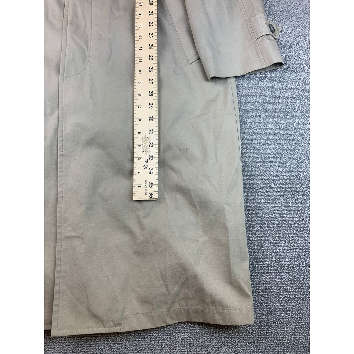 Vintage London Fog Men's Size 36 Regular Beige Full Length Trench Rain Coat