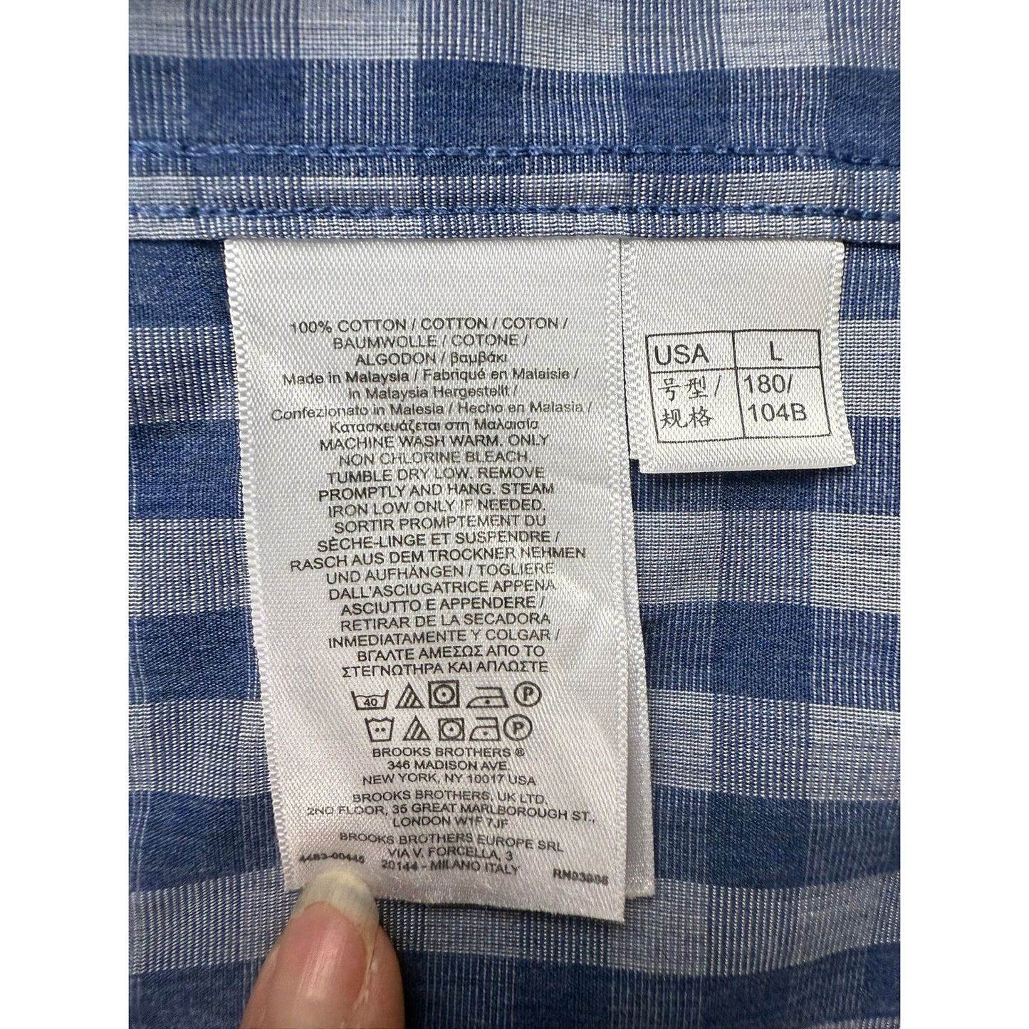 Brooks Brothers Regent Button Down Shirt Men's Large Blue Plaid Colorful Preppy