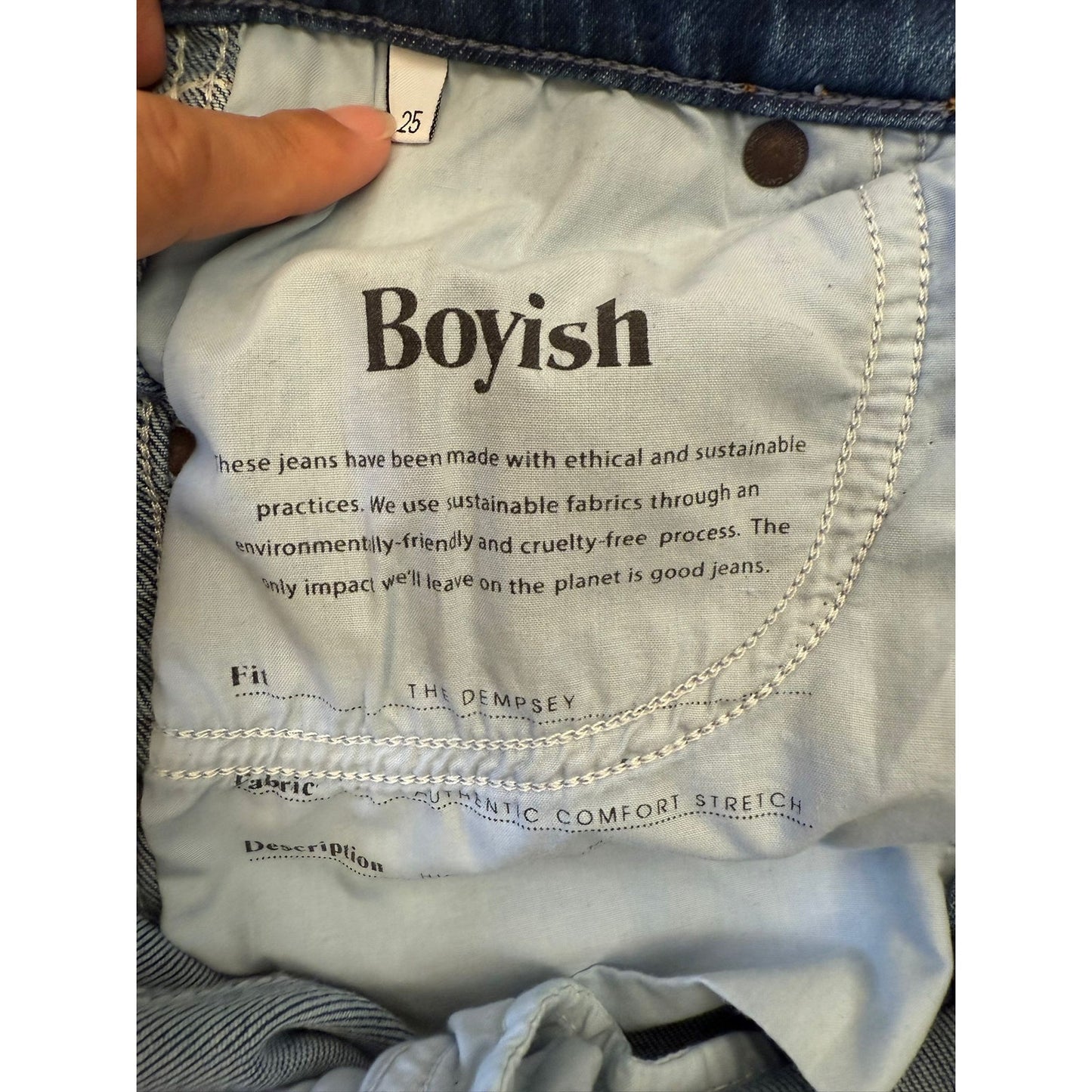 Boyish Womens Jeans Size 25 The Dempsey Straight Leg Blue