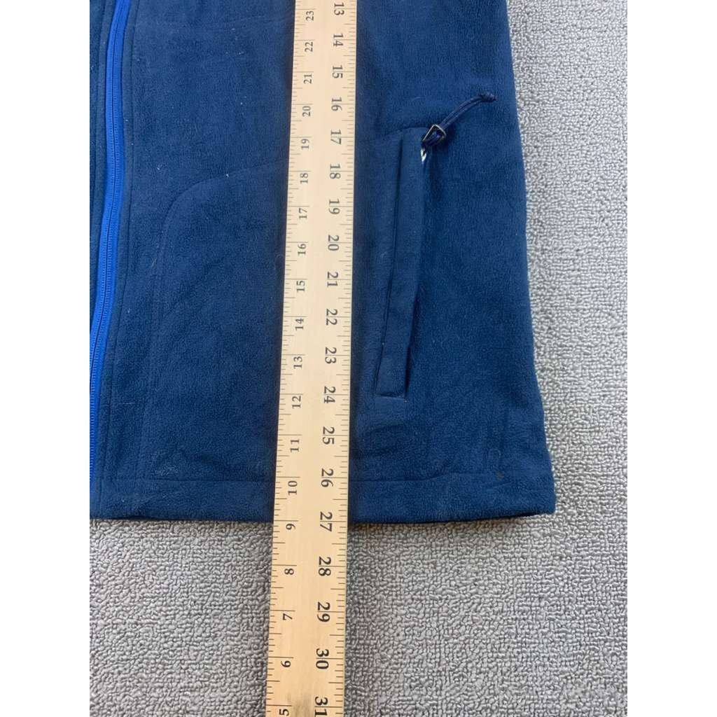 Columbia Men's Large Blue Sleeveless Full-Zip Outdoor Hiking Fleece Vest Jacket