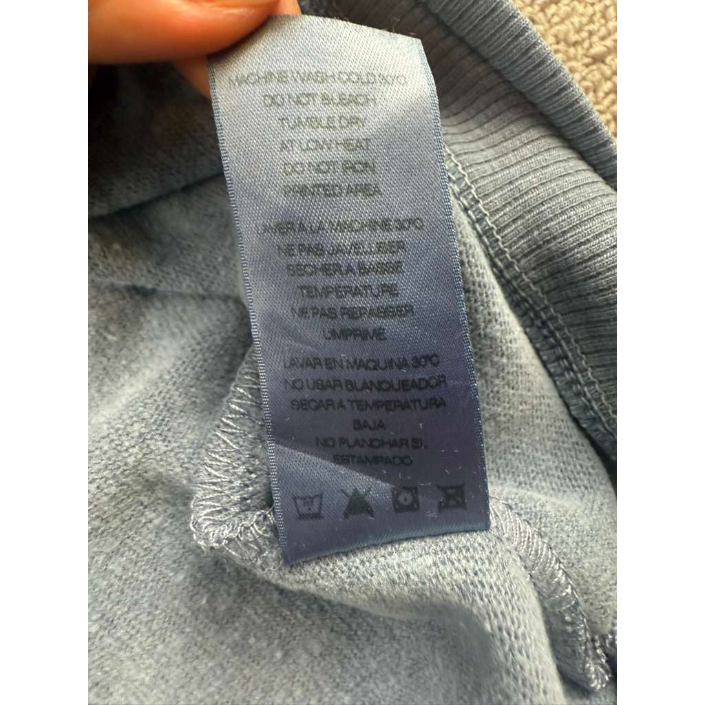 Sundry Pullover Hoodie Women 1 Blue Rainbow Stripe Sleeve Made USA