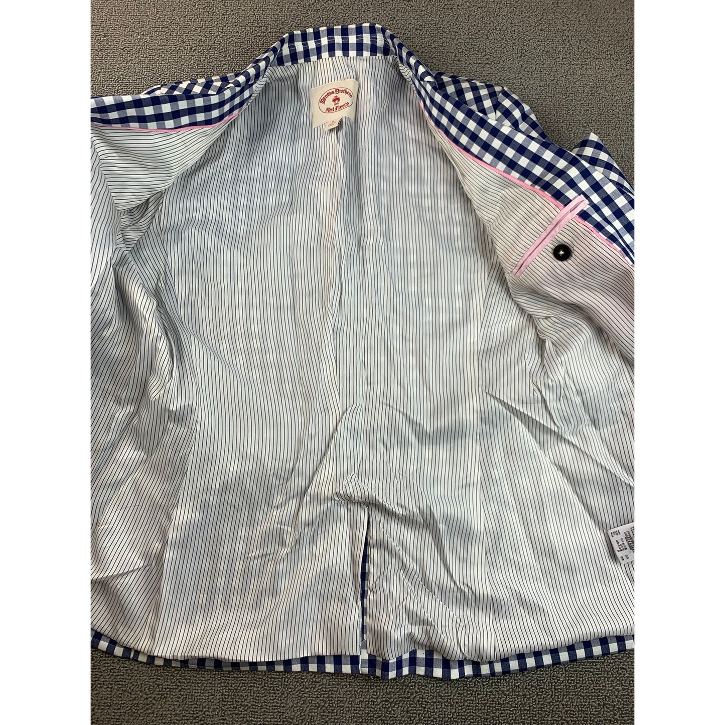 Brooks Brothers Women's 6 Blue White Checkered Pattern Blazer Preppy