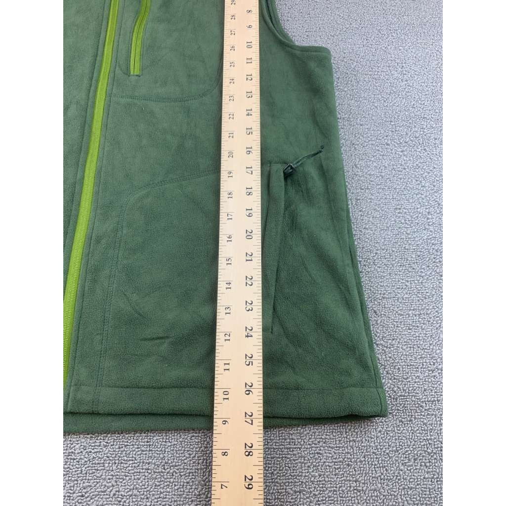 Columbia  Mens L Green Fleece Vest Full Zip Chest Pocket Hiking Outdoor