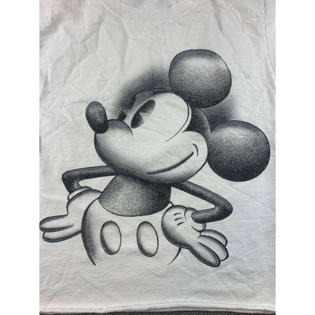 Disney Mickey Inc Theme Parks Tee Medium White Big Face 90s Vintage USA