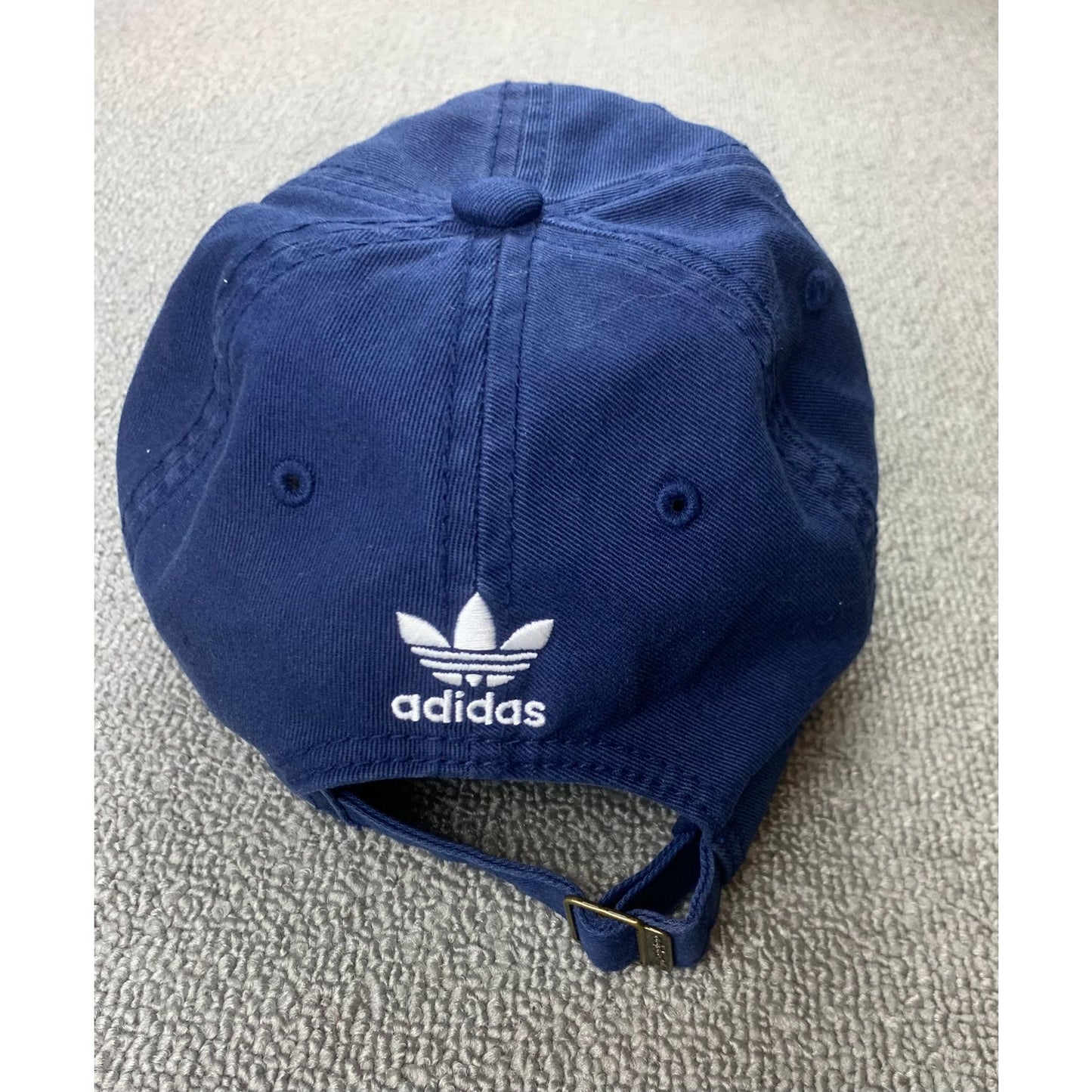 Adidas Men One Size Blue Baseball Cap Trefoil Logo Embroidered Adjustable Hat