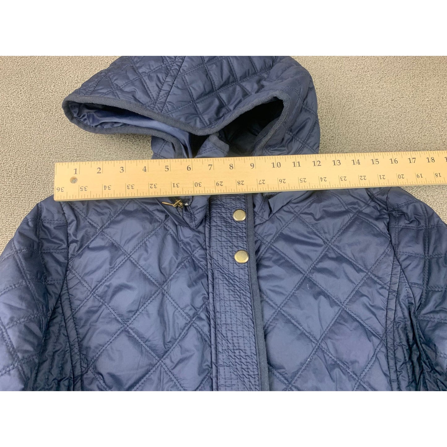 Andrew Marc New York Womens Large Blue Down Quilted Puffer Coat