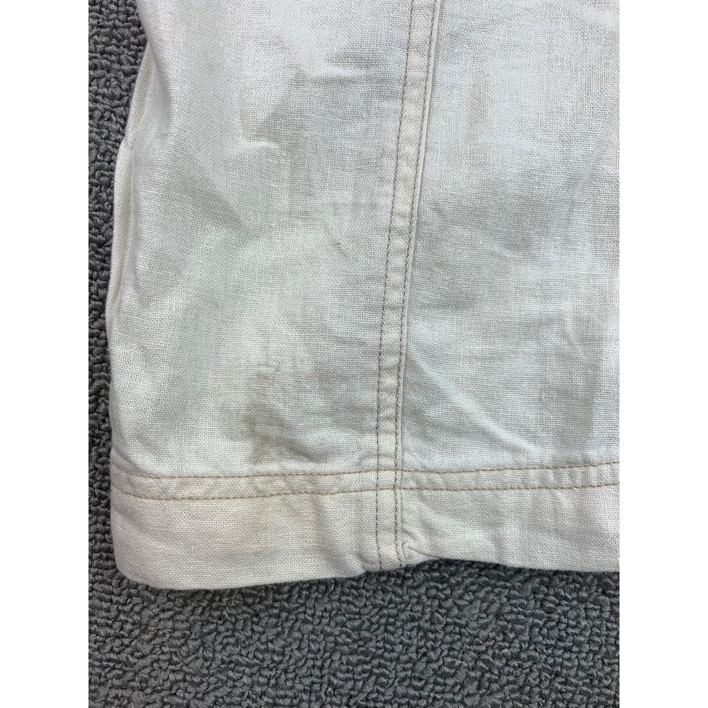 FREE PEOPLE Women's Small White Paperbag Cropped Waist Chino Pants Jeans