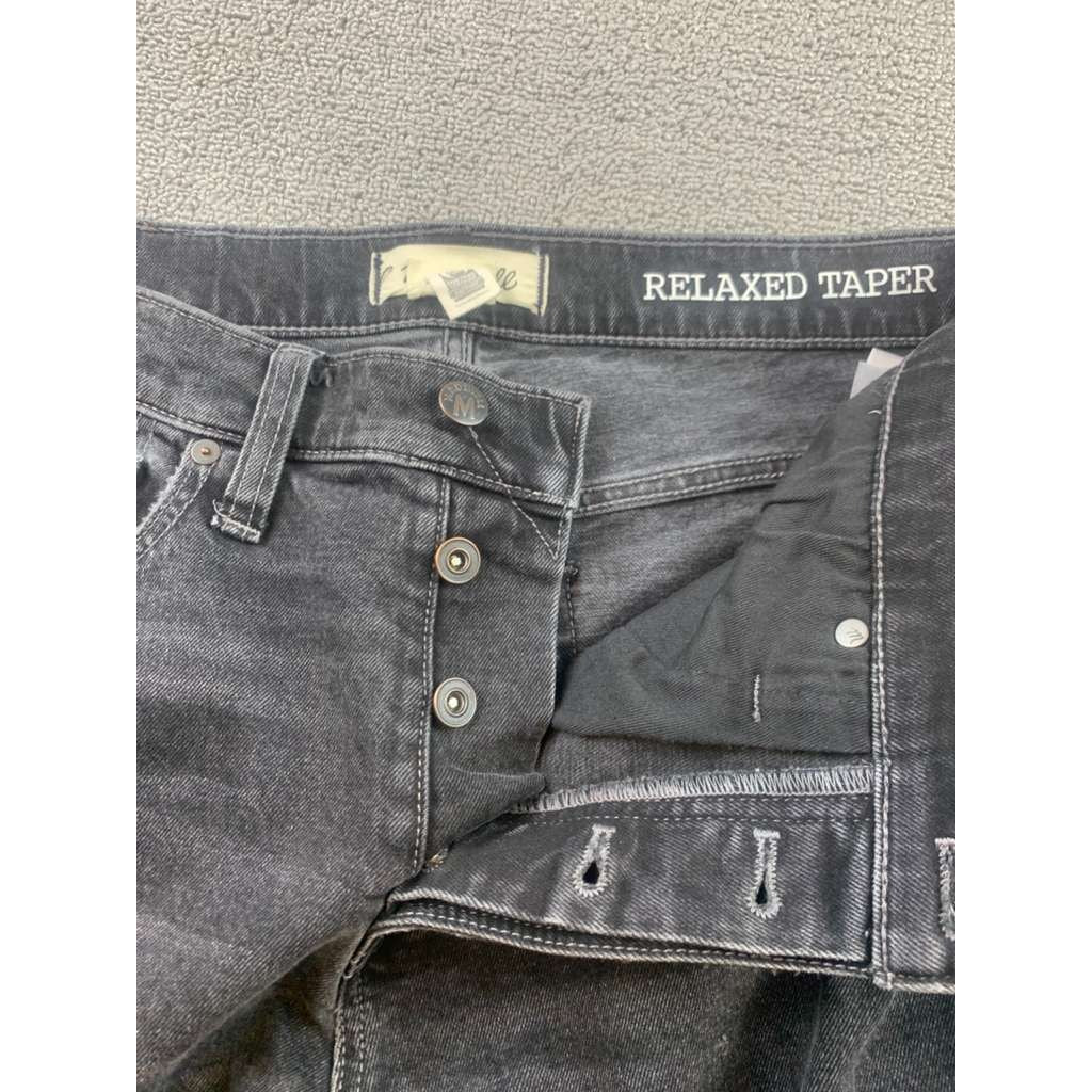 Madewell Jeans Mens W33 L34 Black Denim Washed Relaxed Tapper All Seasons
