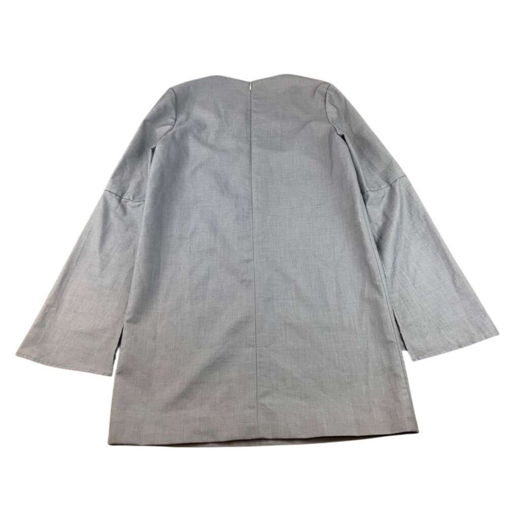 C/MEO Collective Shift Dress Sample Women S Gray V Neck Long Sleeve Minimalist
