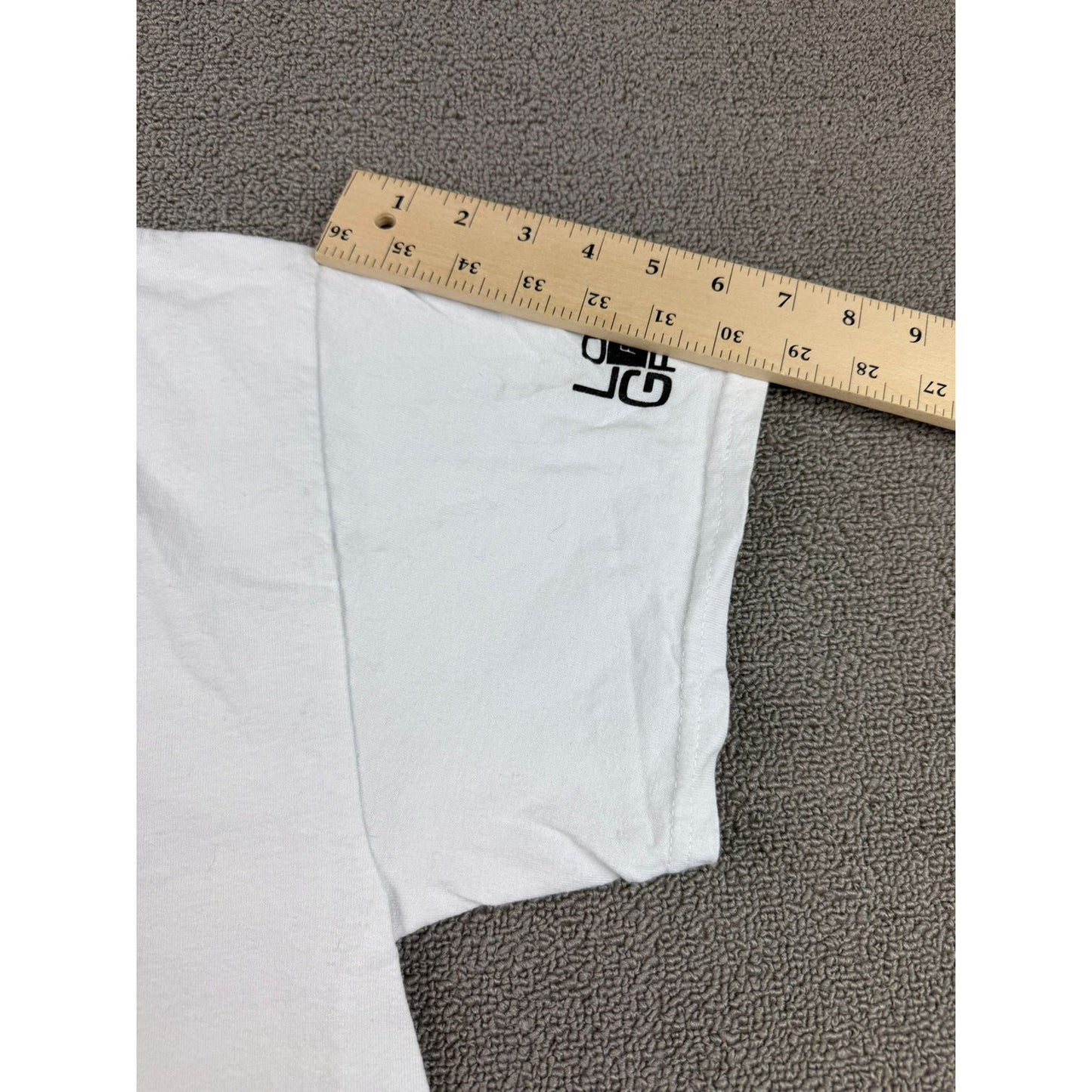Lower Grand Radio Men's Large White Green Graphic Print Jamming Tshirt