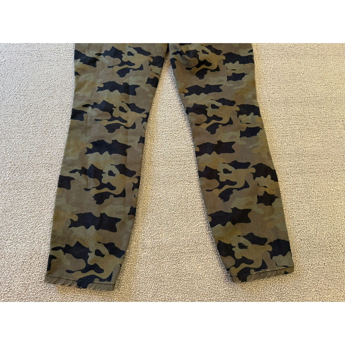 L'AGENCE Women's Camouflage Skinny Jeans 26 Green Black Yellow Side Stripe