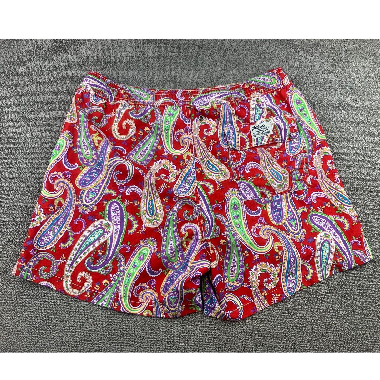 Polo Ralph Lauren Medium Island Board Shorts Paisley Swim Trunks Bathing Suit