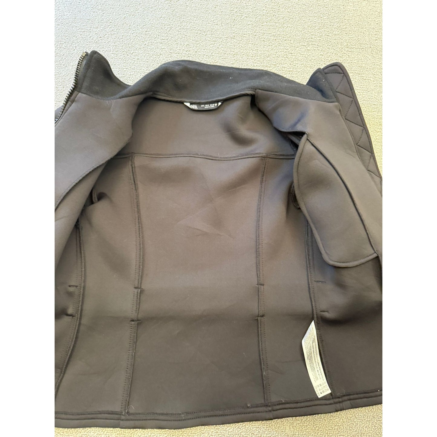 ZARA Size Small Women's Black Puff Sleeve Belted Full Zip Jacket Coat