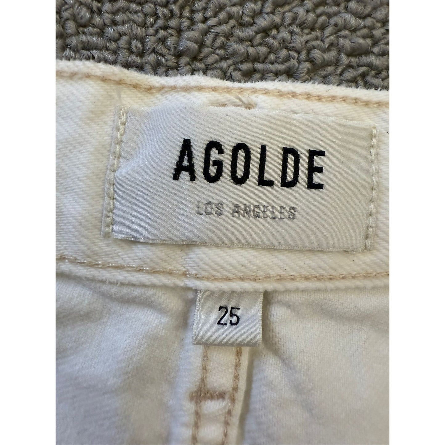 AGOLDE Los Angeles Women's Size 25 White Denim Shorts High Rise Cutoff