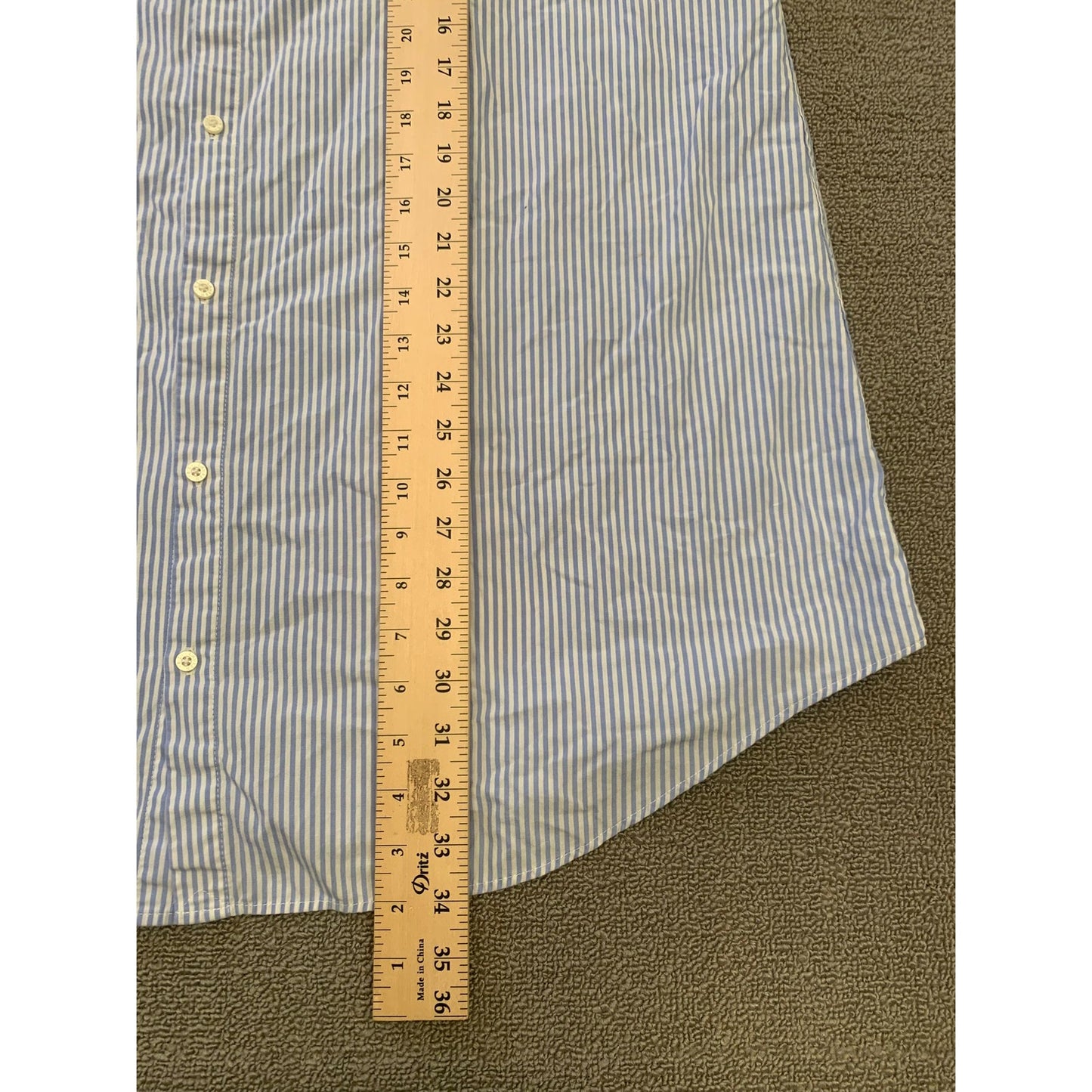 Lauren Ralph Lauren Women XL Blue White Striped 3/4 Sleeve Blouse Shirt
