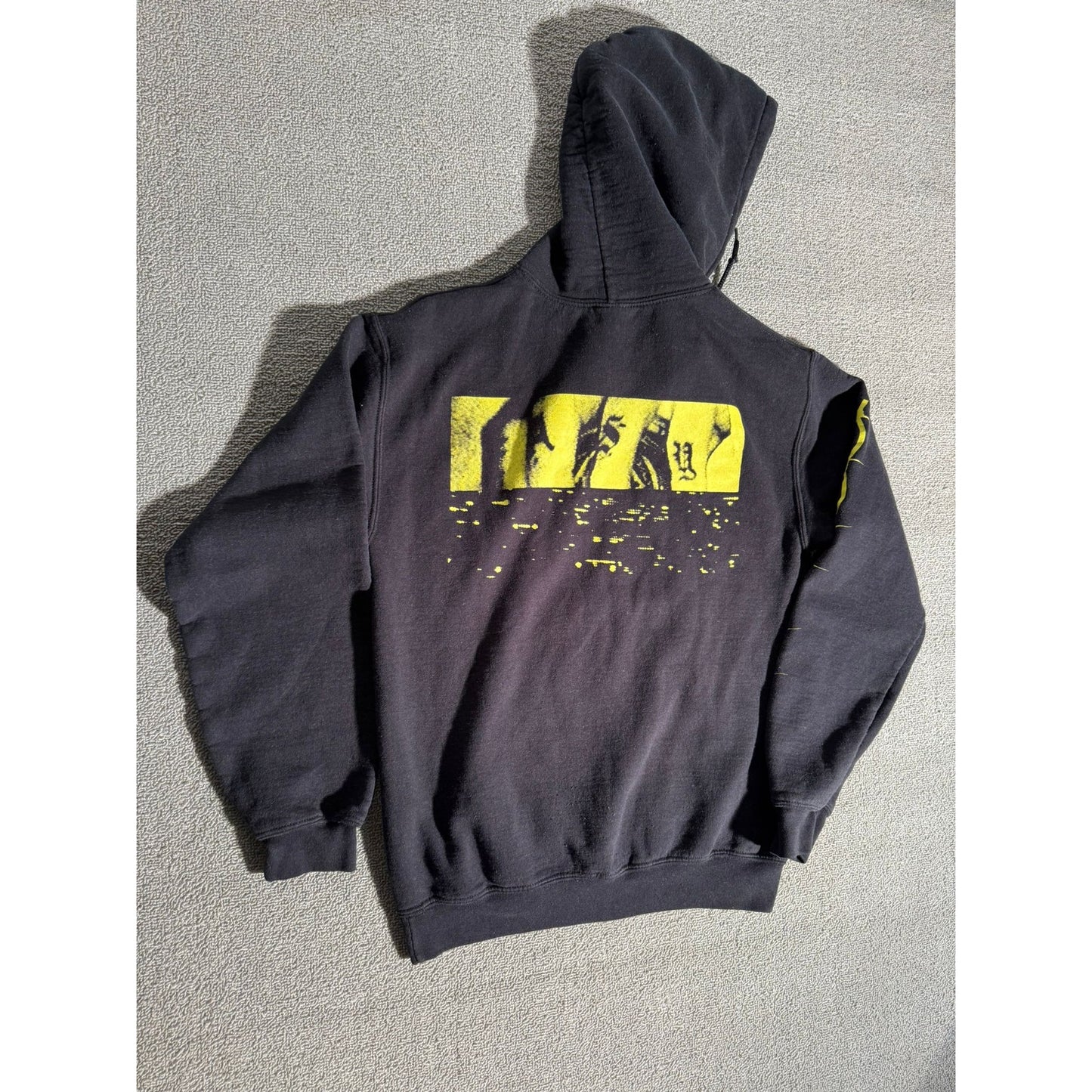 Black Graphic Back Print Hoodie Women L