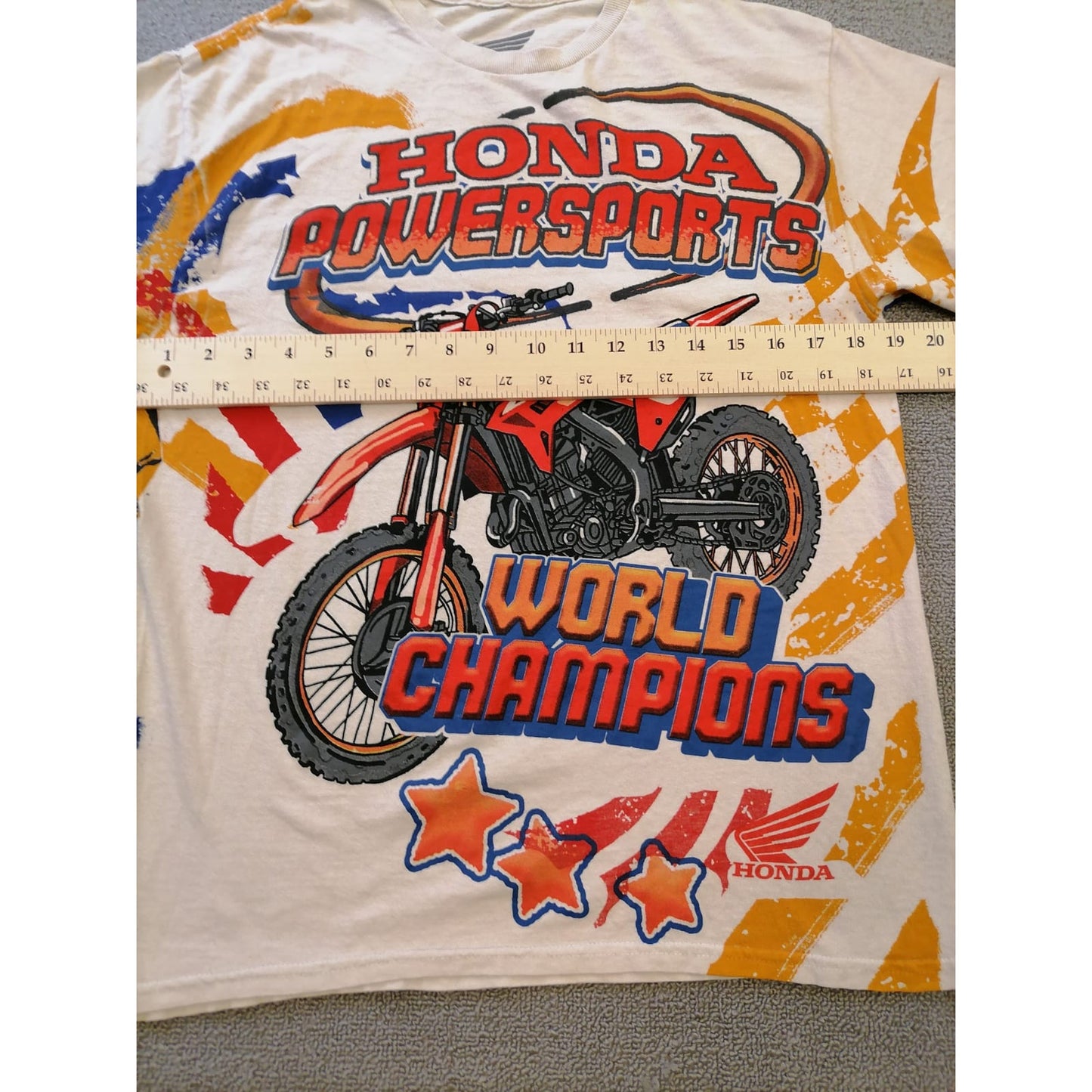 Honda Male S Powersports World Champions Motorcycle Racing Graphic T-Shirt