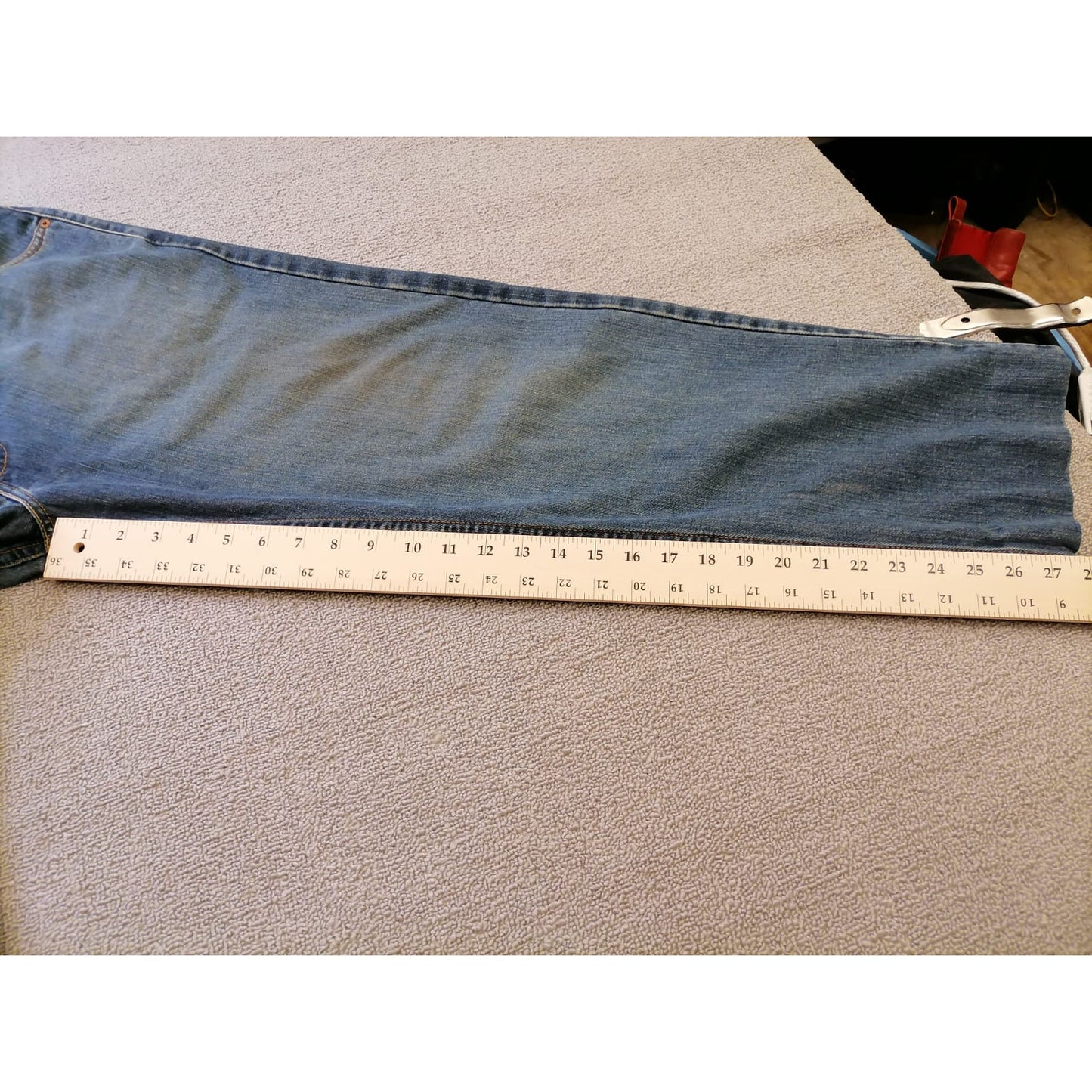Levi's 505 Male W38 L34 Classic Blue Denim Jeans Regular Fit Durable Everyday